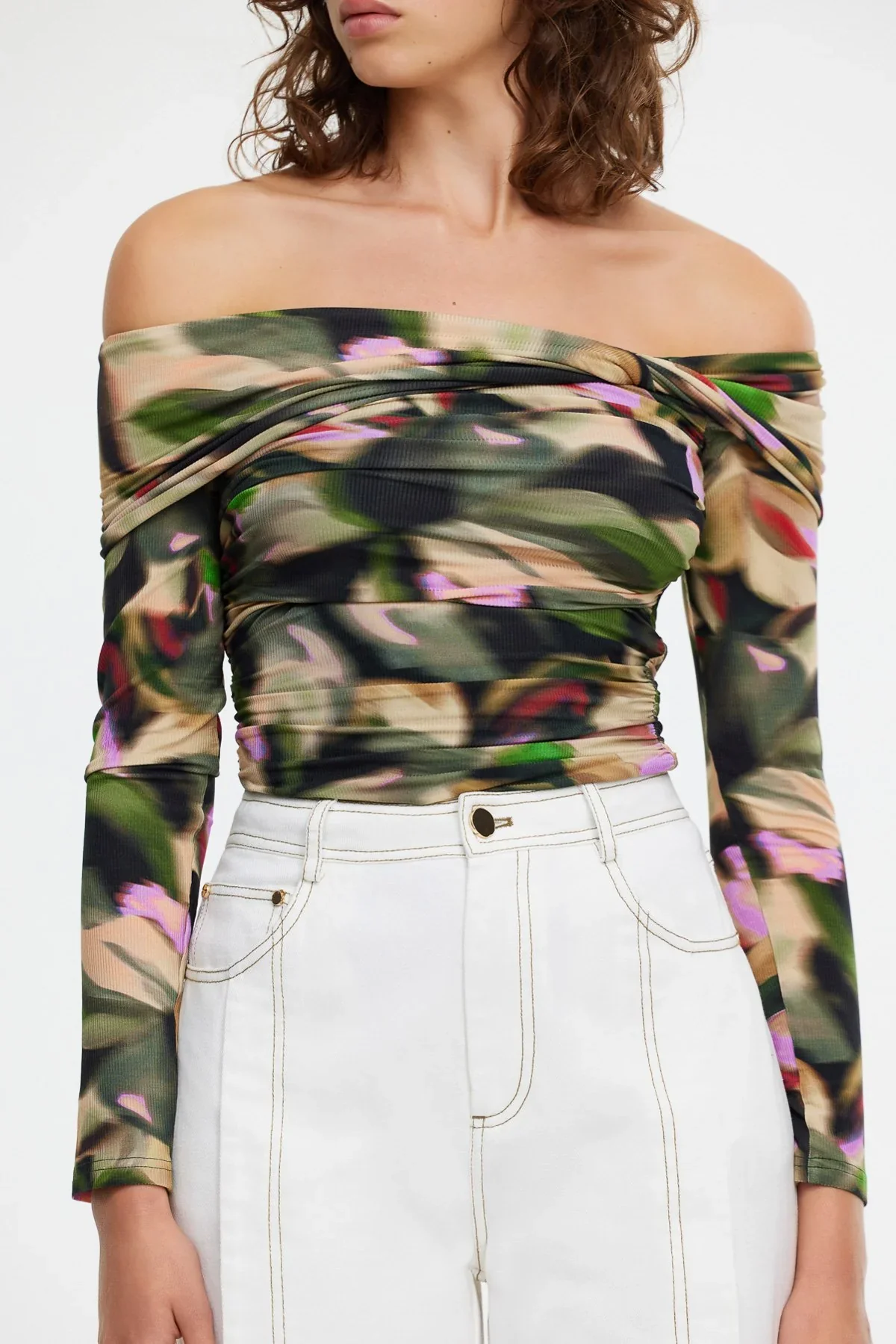 ACLER - BURFORD TOP (EMERALD BOUQUET) - Image 4