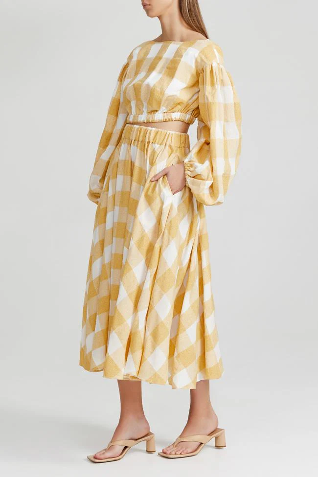 ACLER - Sutherland Skirt (Canary Check) - Image 3