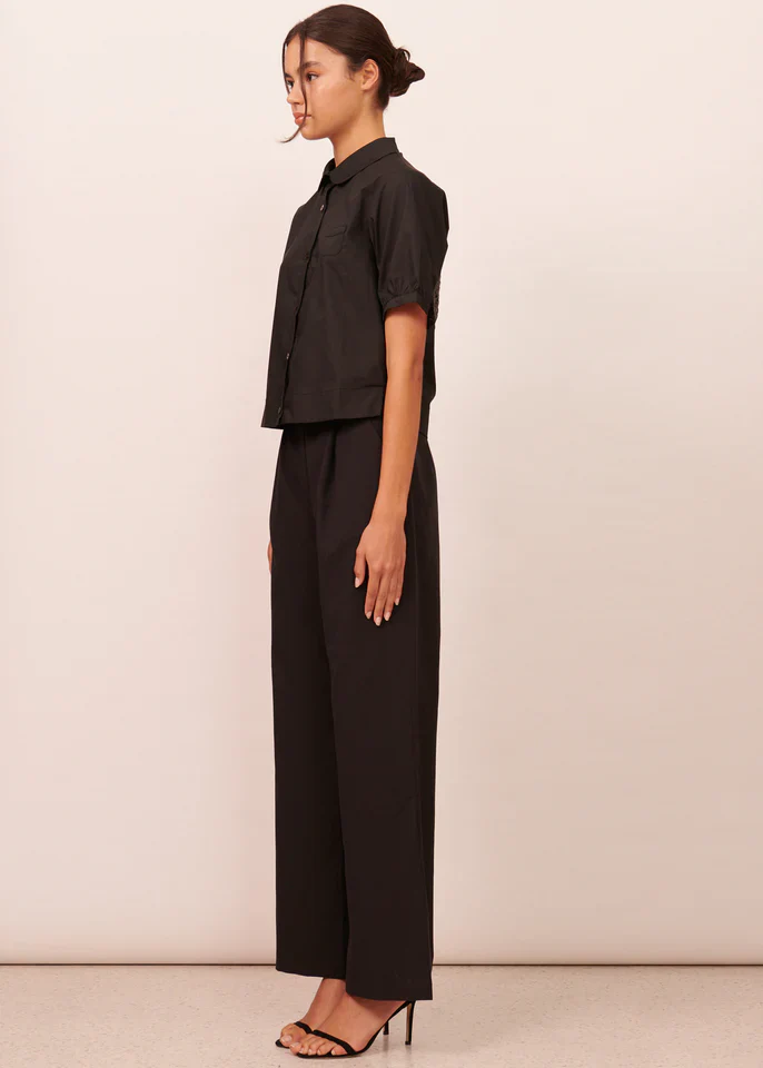 APARTMENT CLOTHING - ANAIS CROCHET BACK SHIRT (BLACK) - Image 3