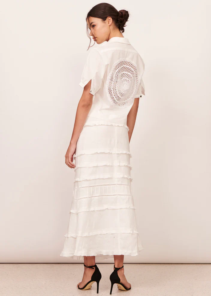 APARTMENT CLOTHING - ANAIS CROCHET BACK SHIRT (WHITE) - Image 3