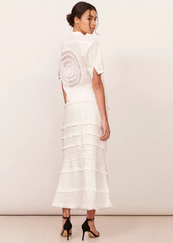 APARTMENT CLOTHING - ANAIS CROCHET BACK SHIRT (WHITE) - Image 4