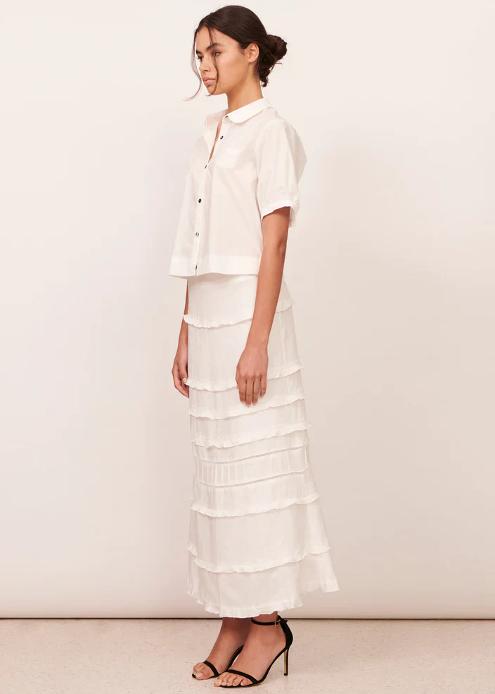 APARTMENT CLOTHING - ANAIS CROCHET BACK SHIRT (WHITE) - Image 5