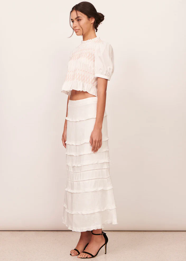 APARTMENT CLOTHING - LISETTE SMOCKED TOP (WHITE) - Image 4