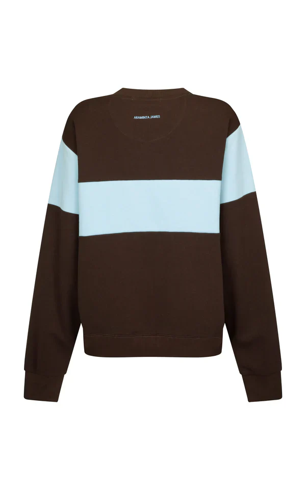 ARAMINTA JAMES - 1982 CONTRAST KNIT SWEATER (ESPRESSO) - Image 10