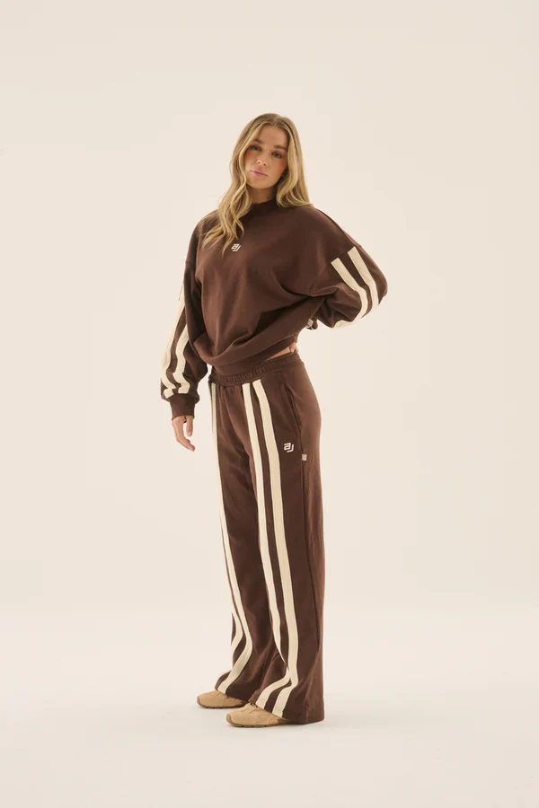 ARAMINTA JAMES - AJ LOGO STRIPE TRACKPANT (CHICORY COFFEE) - Image 4