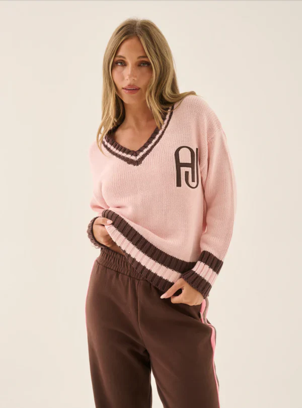 ARAMINTA JAMES - AJ V NECK KNIT SWEATER (DUSTY ROSE) - Image 4