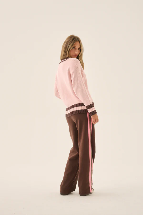 ARAMINTA JAMES - AJ V NECK KNIT SWEATER (DUSTY ROSE) - Image 7