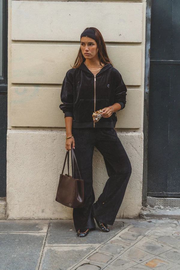 ARAMINTA JAMES - AJ VELOUR TRACKPANT (NOIR) - Image 3