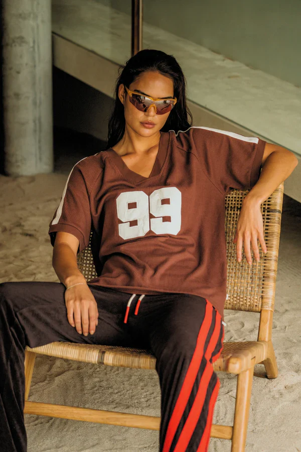 ARAMINTA JAMES - CHILLI 99 WAFFLE TEE (MOCHA) - Image 2
