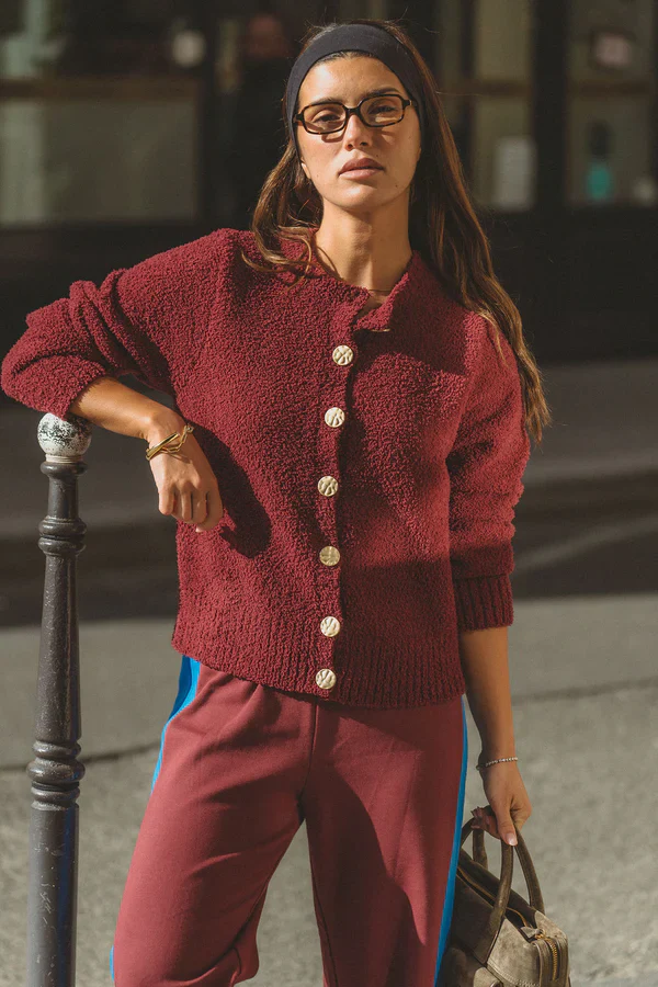 ARAMINTA JAMES - SHERPA CARDIGAN (CHOCOLATE TRUFFLE) - Image 2