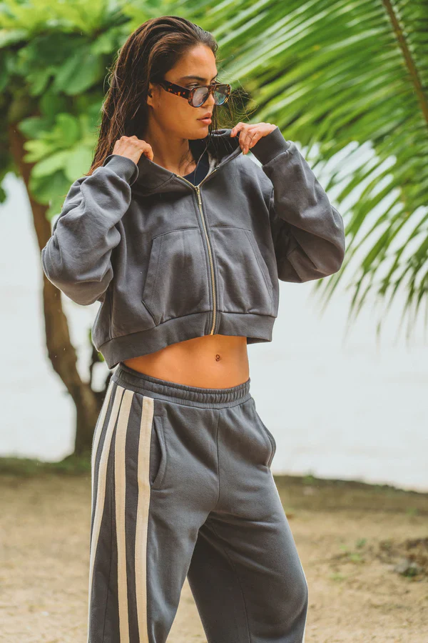 ARAMINTA JAMES - ZIP HOODIE (WASHED BLACK) - Image 2