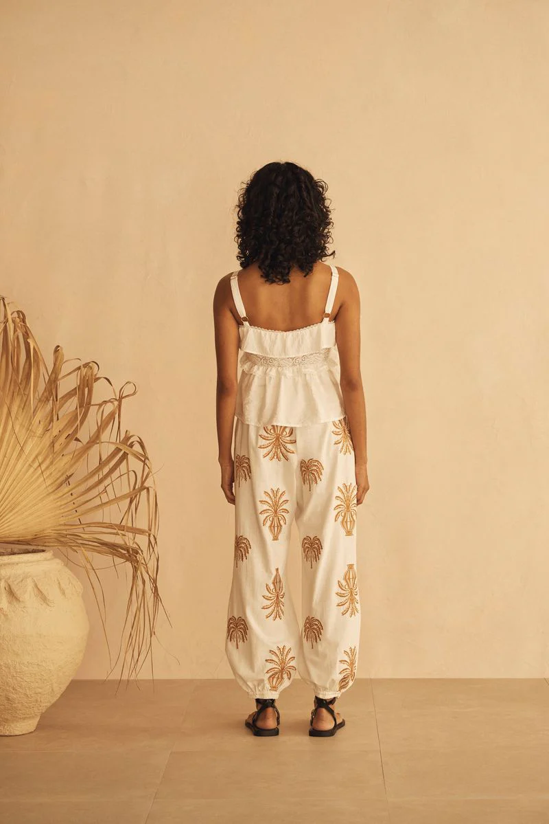 AUR OCEA - DALLA PALMA EMBROIDERED HAREM PANT - Image 3