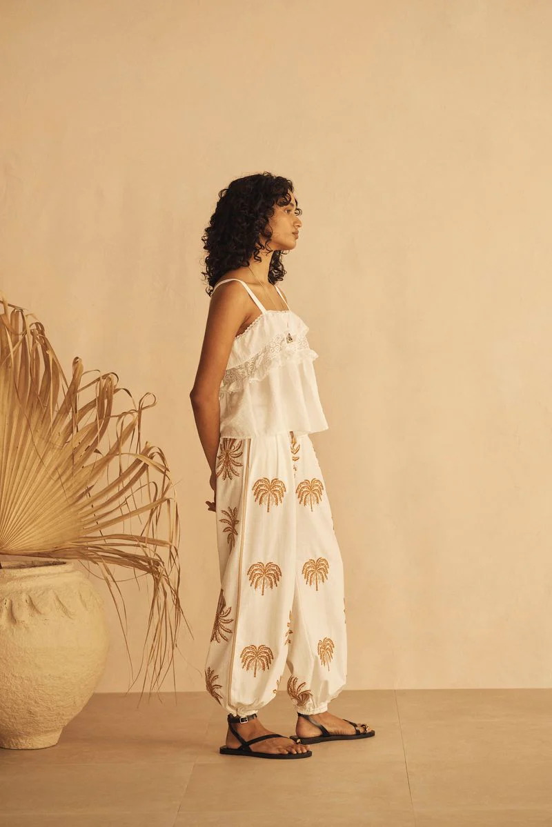AUR OCEA - DALLA PALMA EMBROIDERED HAREM PANT - Image 5