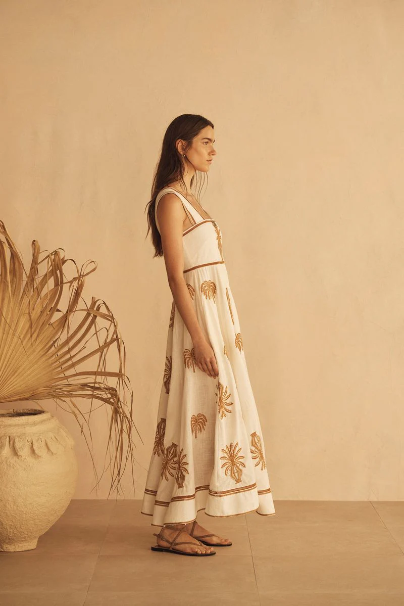 AUR OCEA - DALLA PALMA EMBROIDERED EMPIRE MAXI DRESS - Image 7