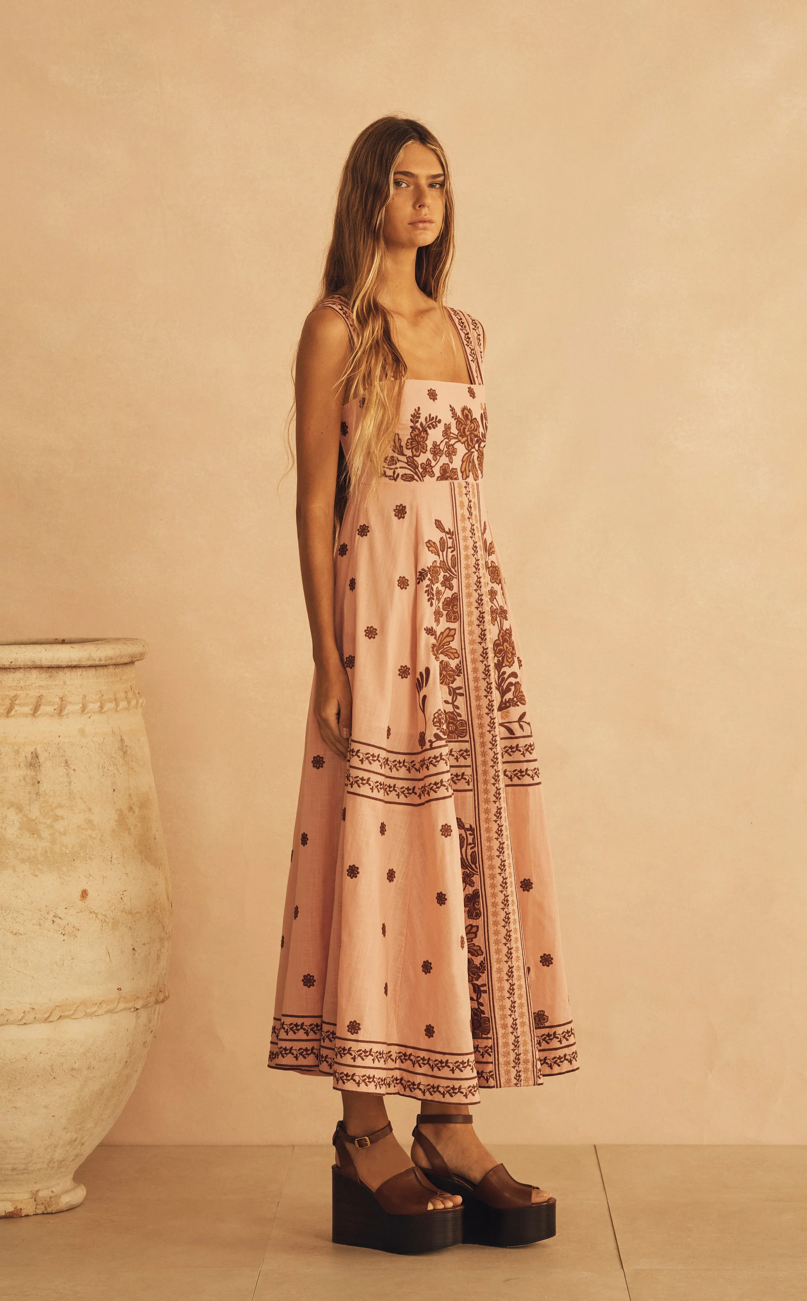 AUR OCEA - INFIORATA EMBROIDERED EMPIRE MAXI DRESS - Image 3