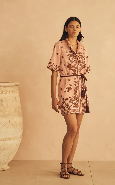 AUR OCEA - INFIORATA EMBROIDERED MINI SHIRT DRESS - Image 3
