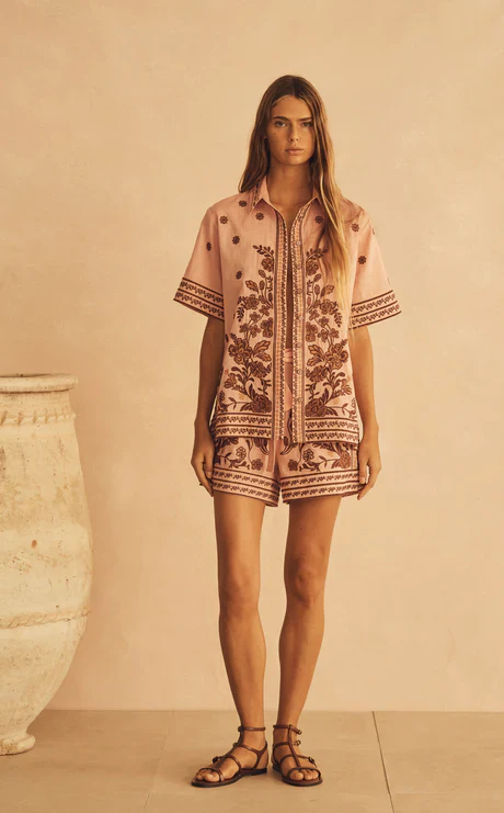 AUR OCEA - INFIORATA EMBROIDERED RESORT SHORT - Image 3