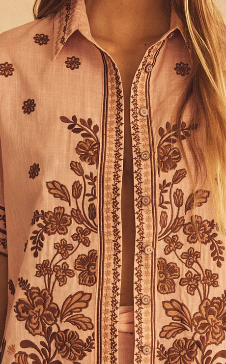 AUR OCEA - INFIORATA EMBROIDERED SHORT SLEEVE RESORT SHIRT - Image 6