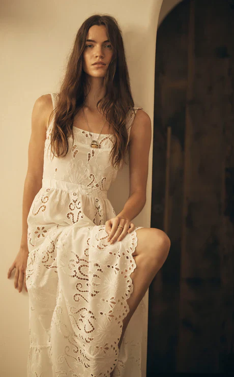 AUR OCEA - MERLETTI LACE PANELLED MAXI DRESS - Image 3