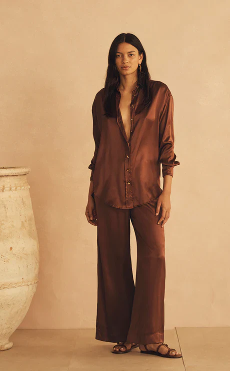 AUR OCEA - ROMA DI SERA SILK GATHERED WIDE LEG PANT - Image 3