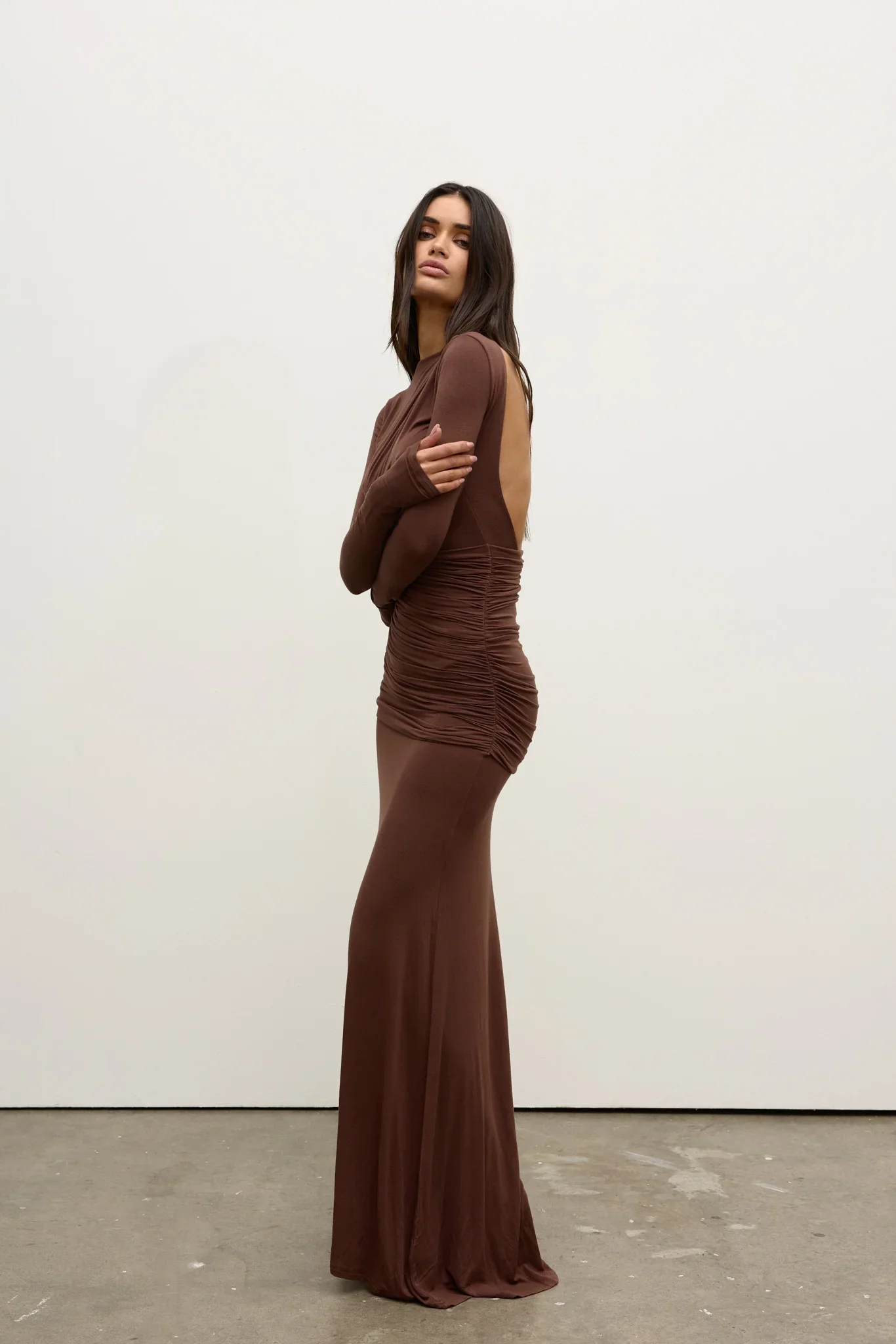BAYSE BRAND - ETTA MAXI DRESS (CHOCOLATE) - Image 3