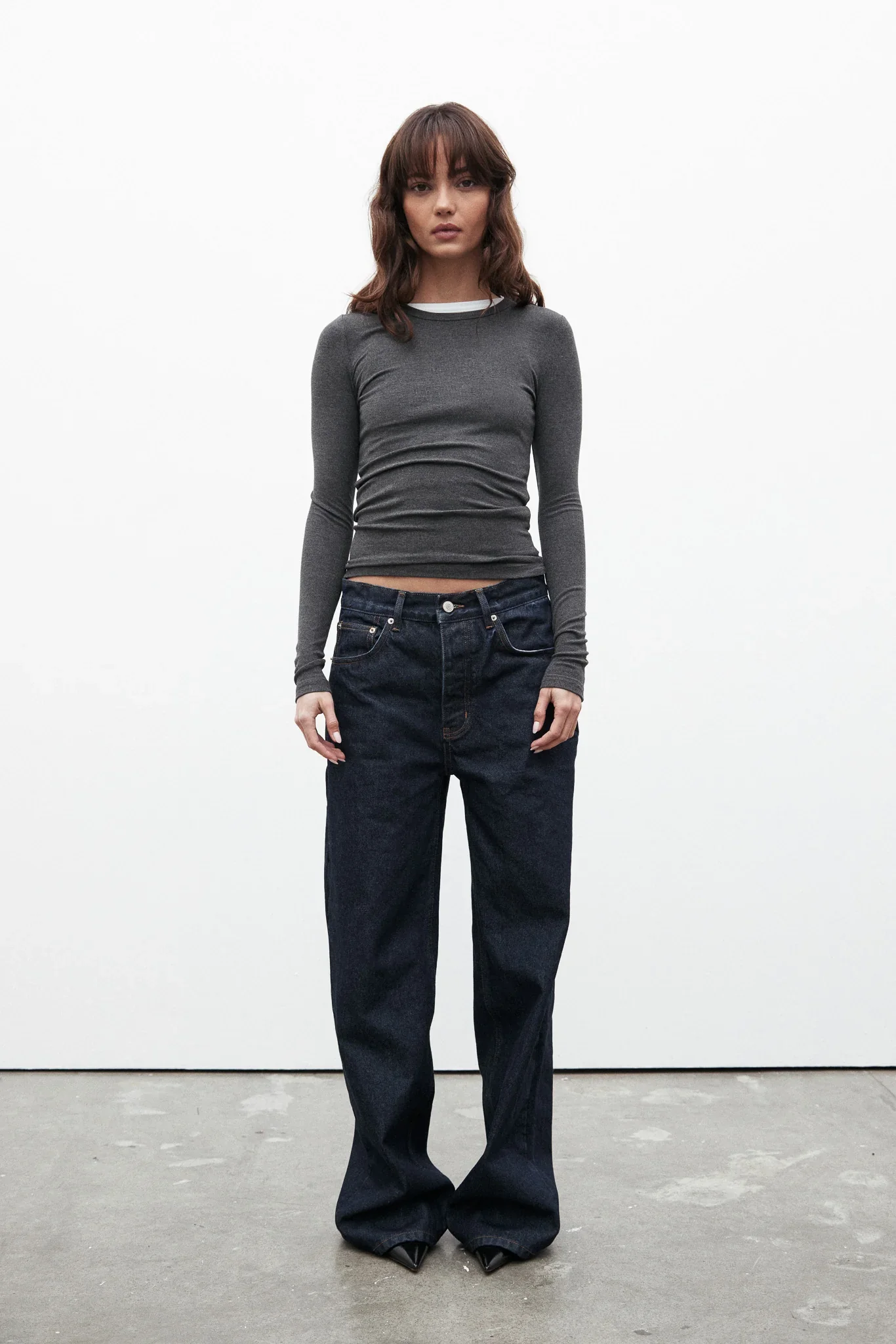 BAYSE BRAND - NYLA TOP (DARK HEATHER GREY) - Image 4