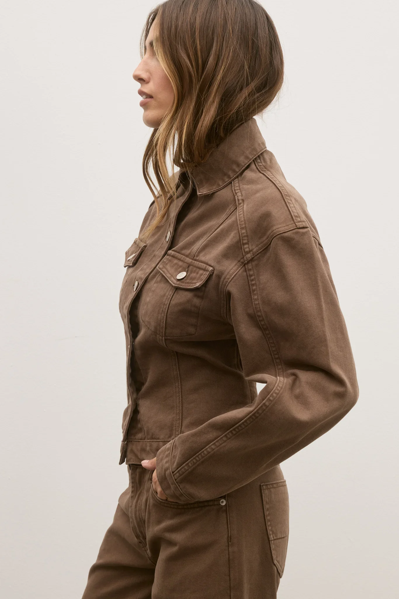 BAYSE BRAND - VIOLET DENIM JACKET (CHOCOLATE) - Image 2