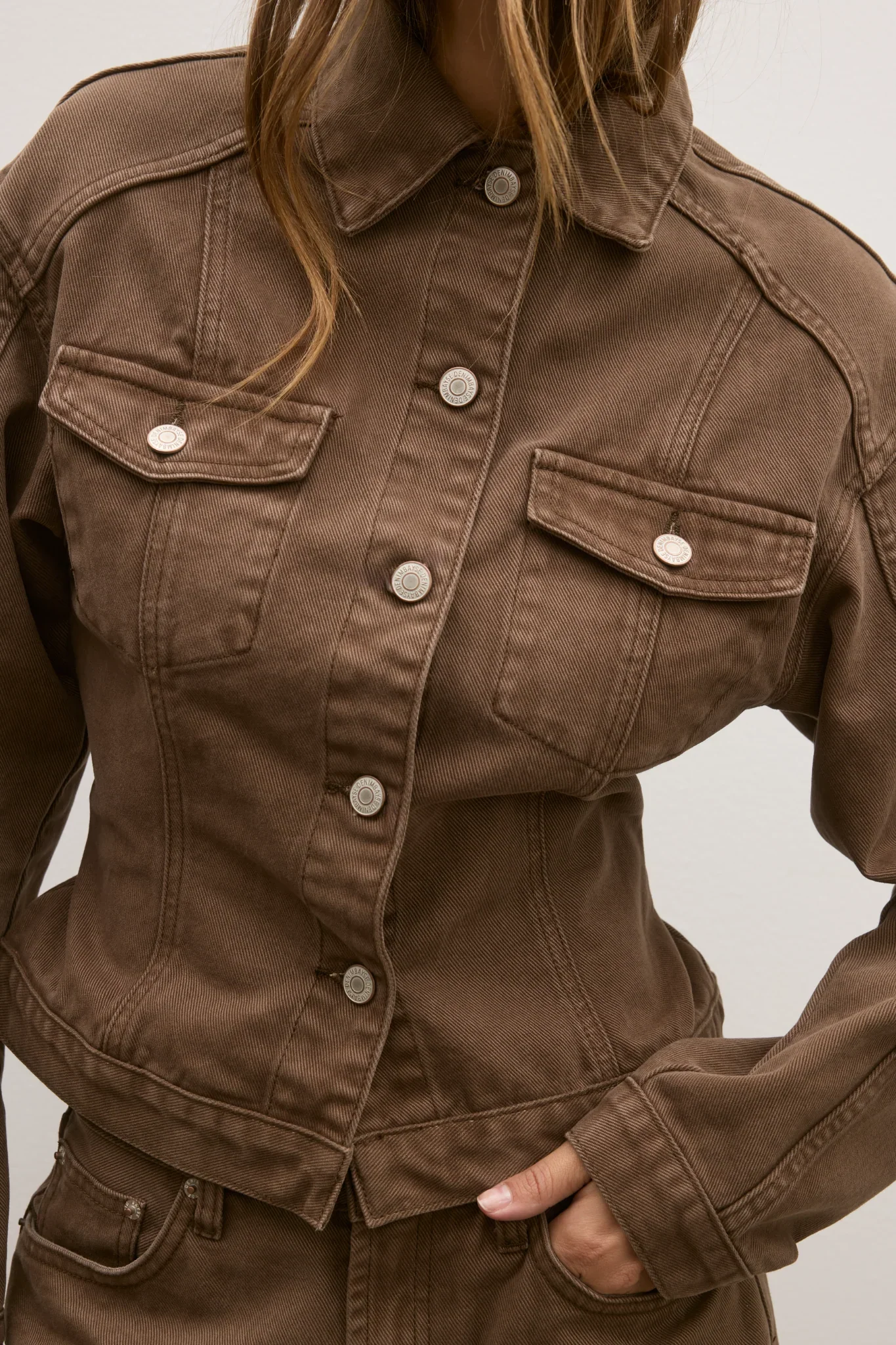 BAYSE BRAND - VIOLET DENIM JACKET (CHOCOLATE) - Image 4