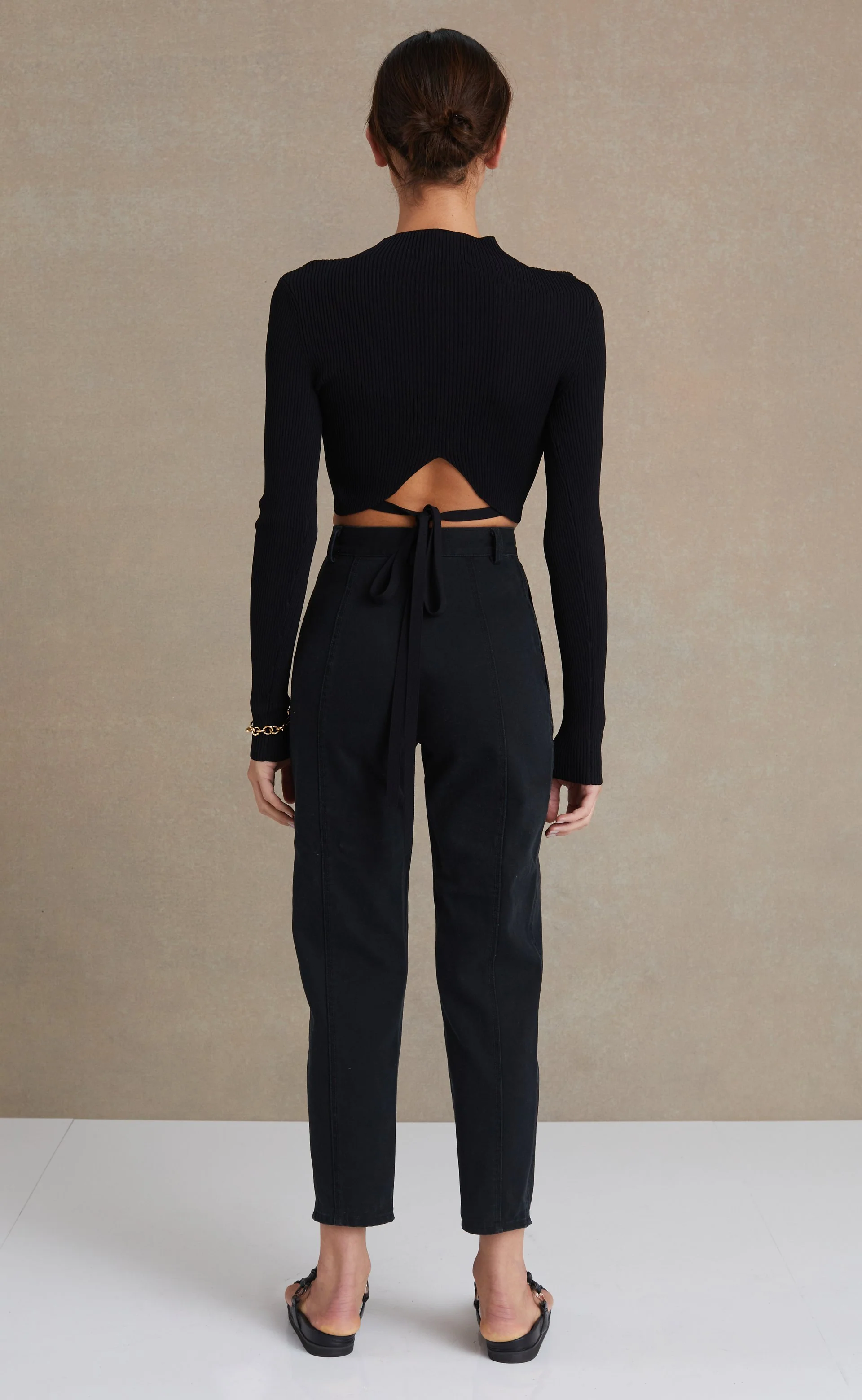 BEC & BRIDE - Marta Long Sleeve Knit Top (Black) - Image 2