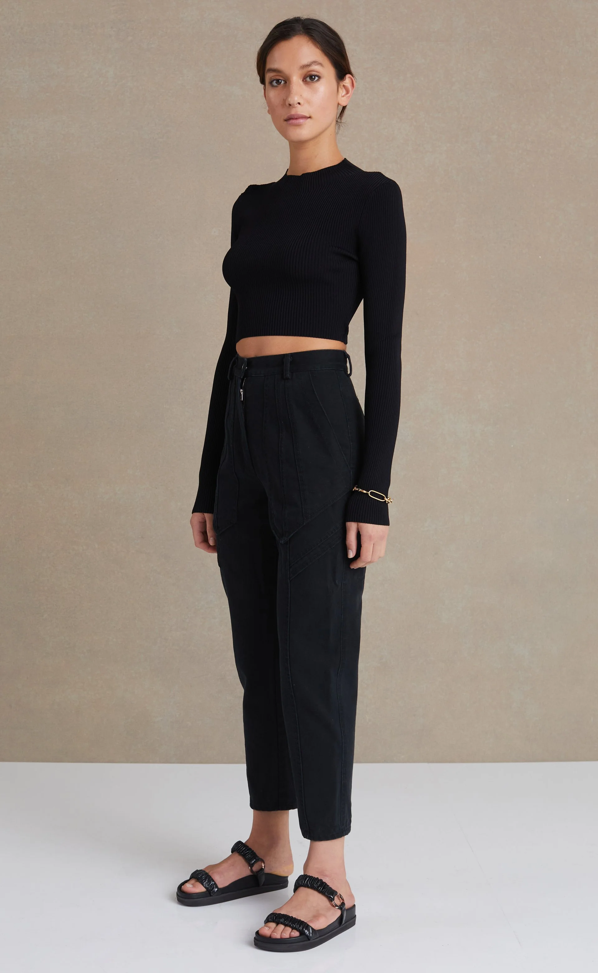 BEC & BRIDE - Marta Long Sleeve Knit Top (Black) - Image 3