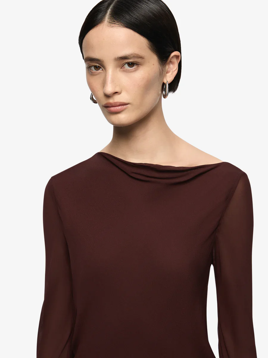 BEC + BRIDGE - AMANDA LONG SLEEVE MAXI DRESS (RAISIN) - Image 3