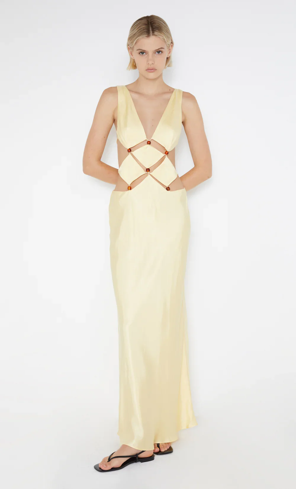 BEC + BRIDGE - AGATHE DIAMOND DRESS (BUTTER YELLOW)