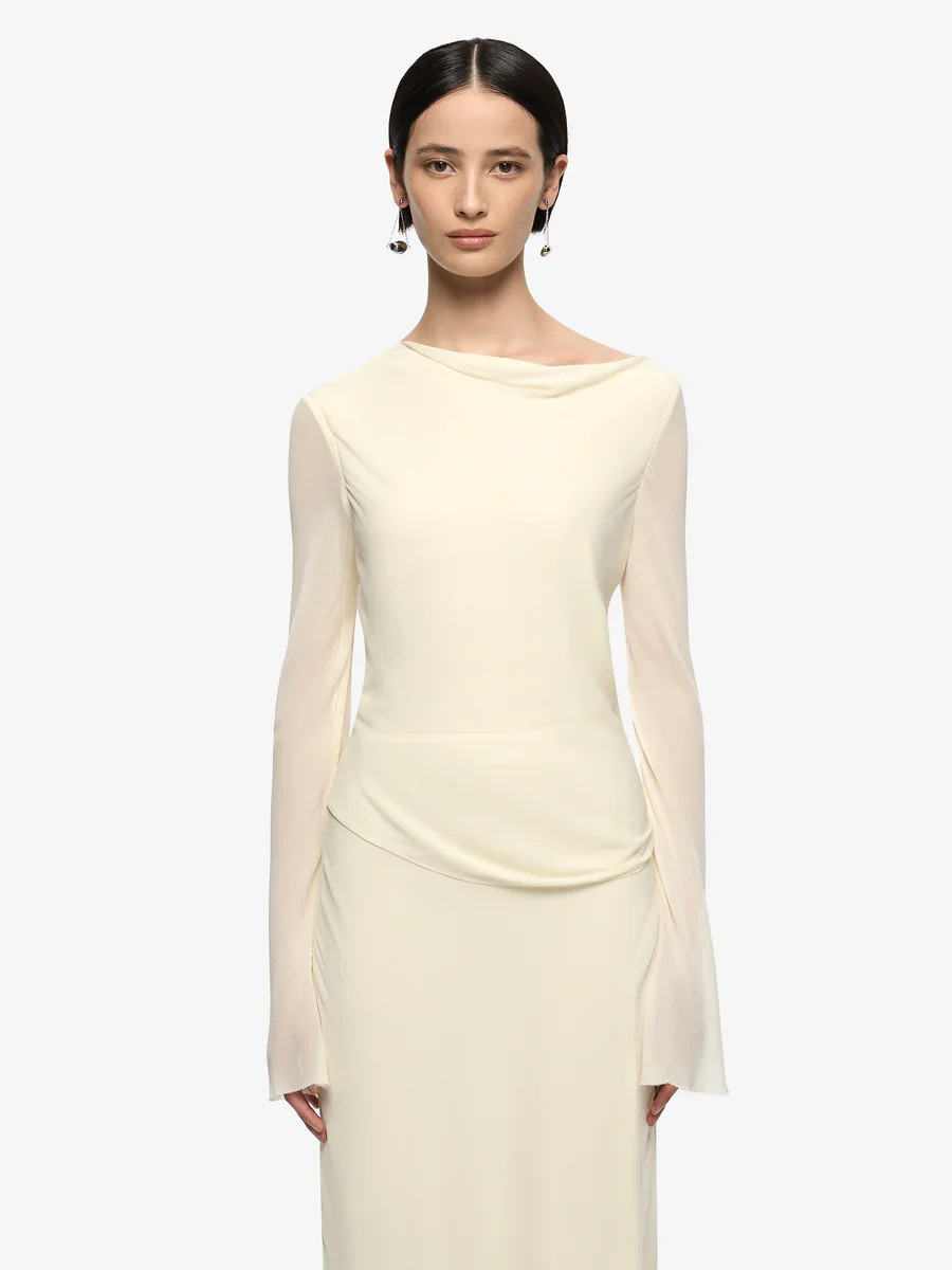 BEC + BRIDGE - AMANDA LONG SLEEVE MAXI DRESS (LEMON SORBET) - Image 3