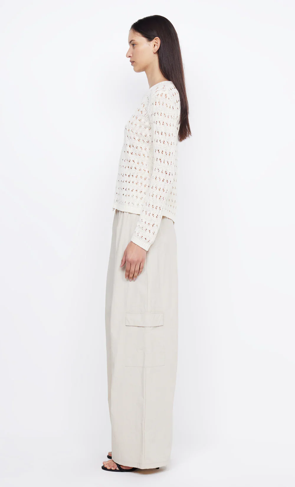 BEC + BRIDGE - BROOKE LONG SLEEVE ASYM KNIT TOP (IVORY) - Image 4