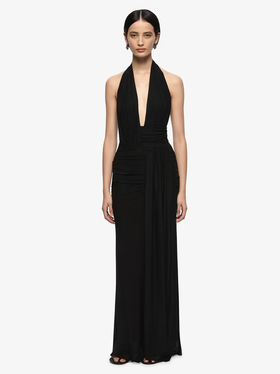 BEC + BRIDGE - CASSIS DRAPE MAXI DRESS (BLACK)