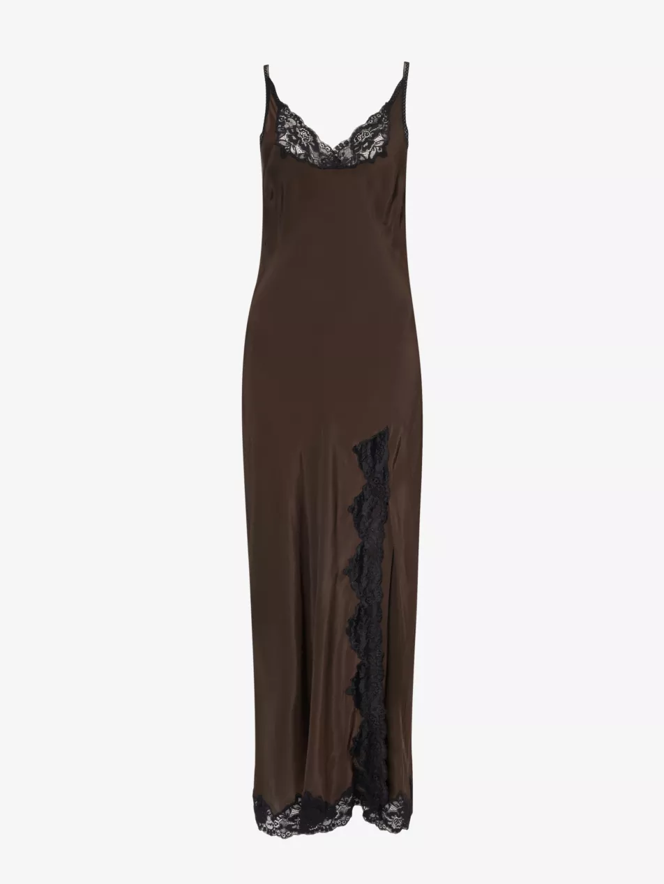 BEC + BRIDGE - DEJA VOUS SLIP DRESS (CHOCOLATE / BLACK)  FINAL SALE