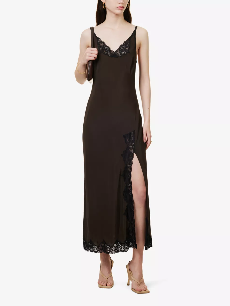 BEC + BRIDGE - DEJA VOUS SLIP DRESS (CHOCOLATE / BLACK)  FINAL SALE - Image 2