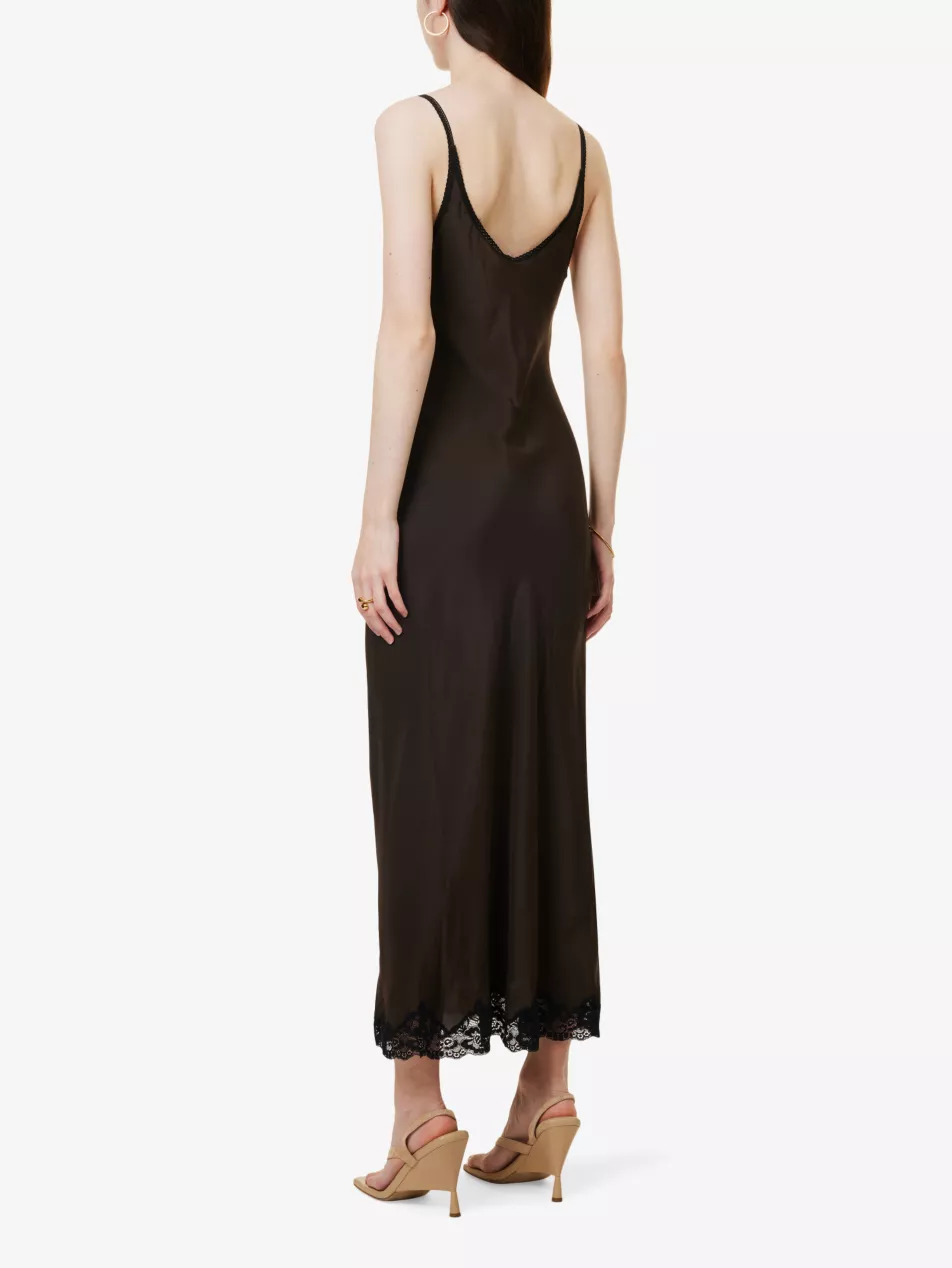BEC + BRIDGE - DEJA VOUS SLIP DRESS (CHOCOLATE / BLACK)  FINAL SALE - Image 4