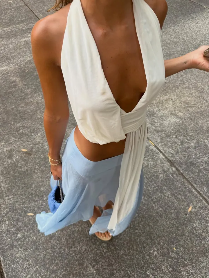 BEC + BRIDGE - EVA DRAPED TOP (SNOW) - Image 7