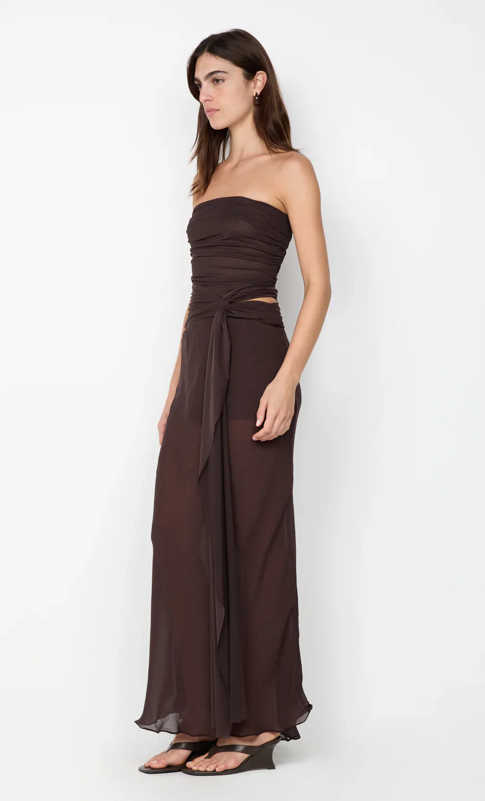 BEC + BRIDGE - JEHNAYA STRAPLESS MAXI DRESS (DARK CHOCOLATE) - Image 3