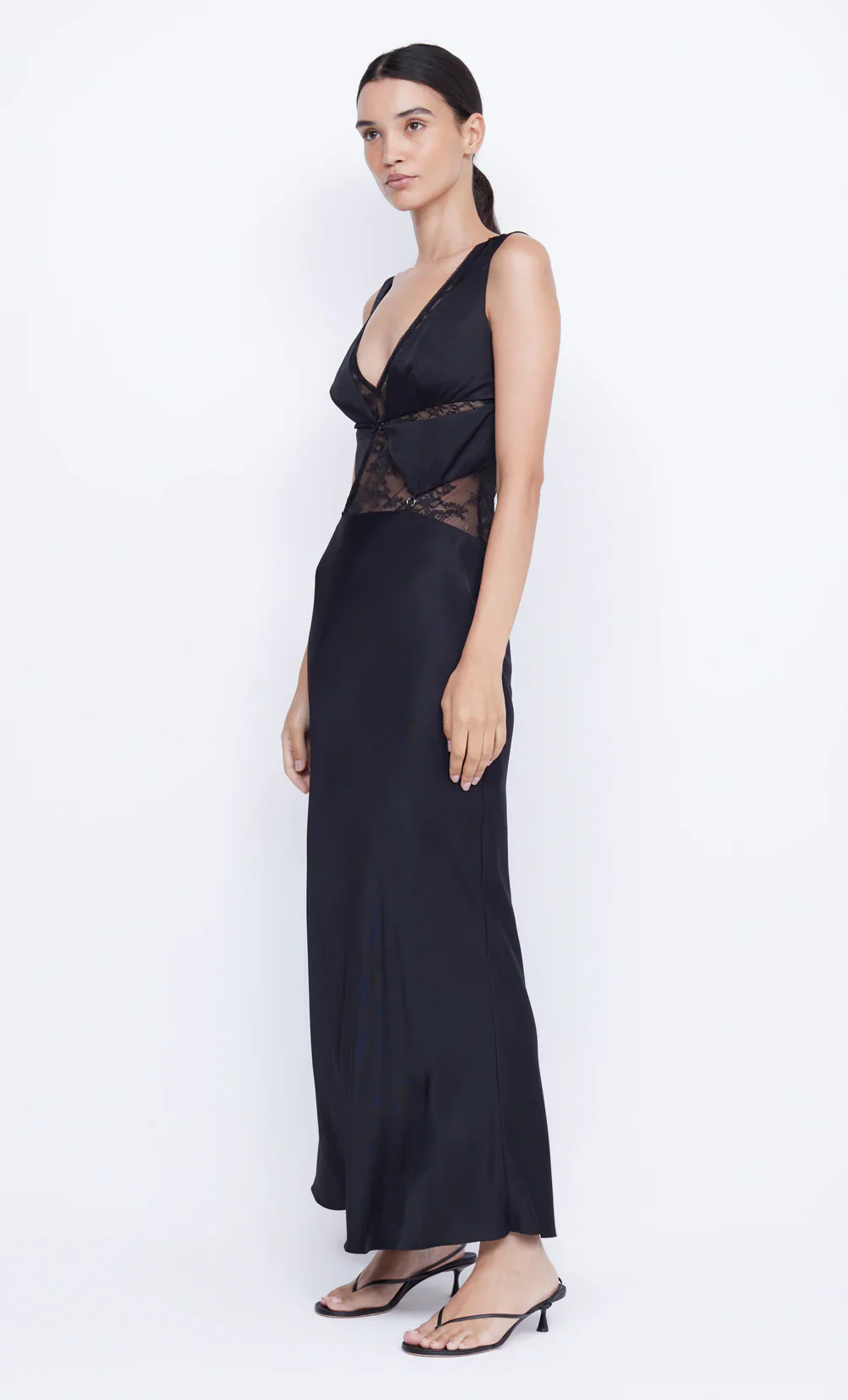 BEC + BRIDGE - JULIETTE V NECK MAXI DRESS (BLACK) FINAL SALE - Image 2
