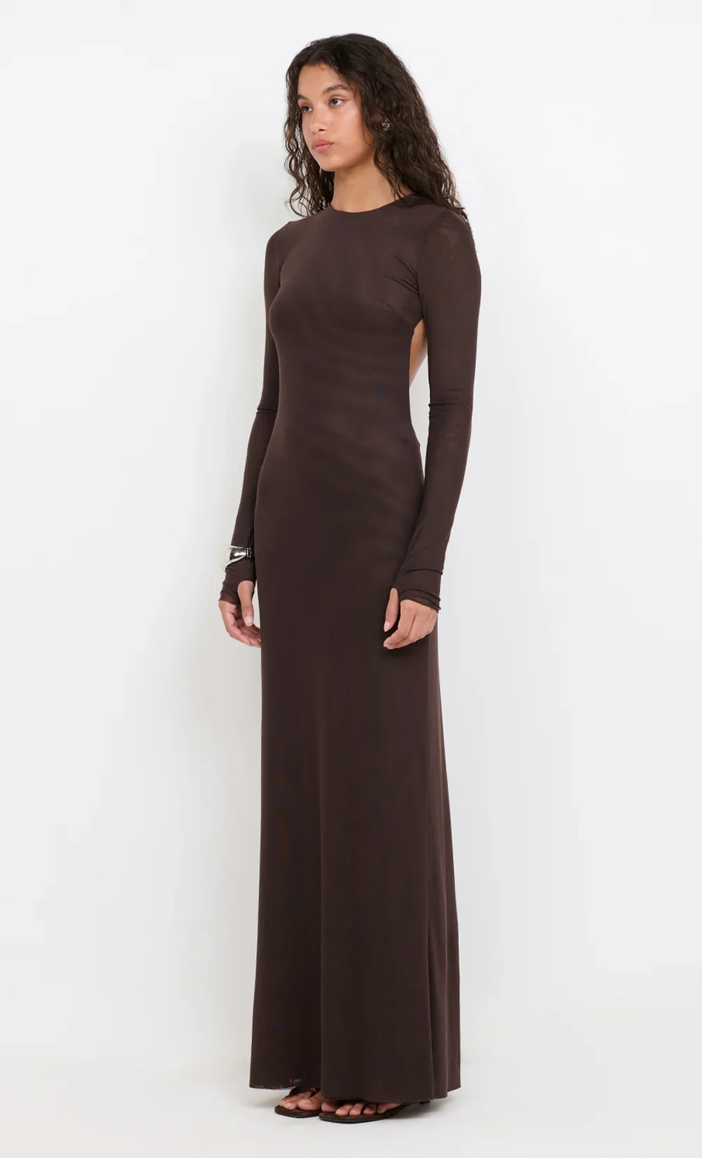 BEC + BRIDGE - JUNIPER LONG SLEEVE MAXI DRESS (DARK CHOCOLATE) - Image 3