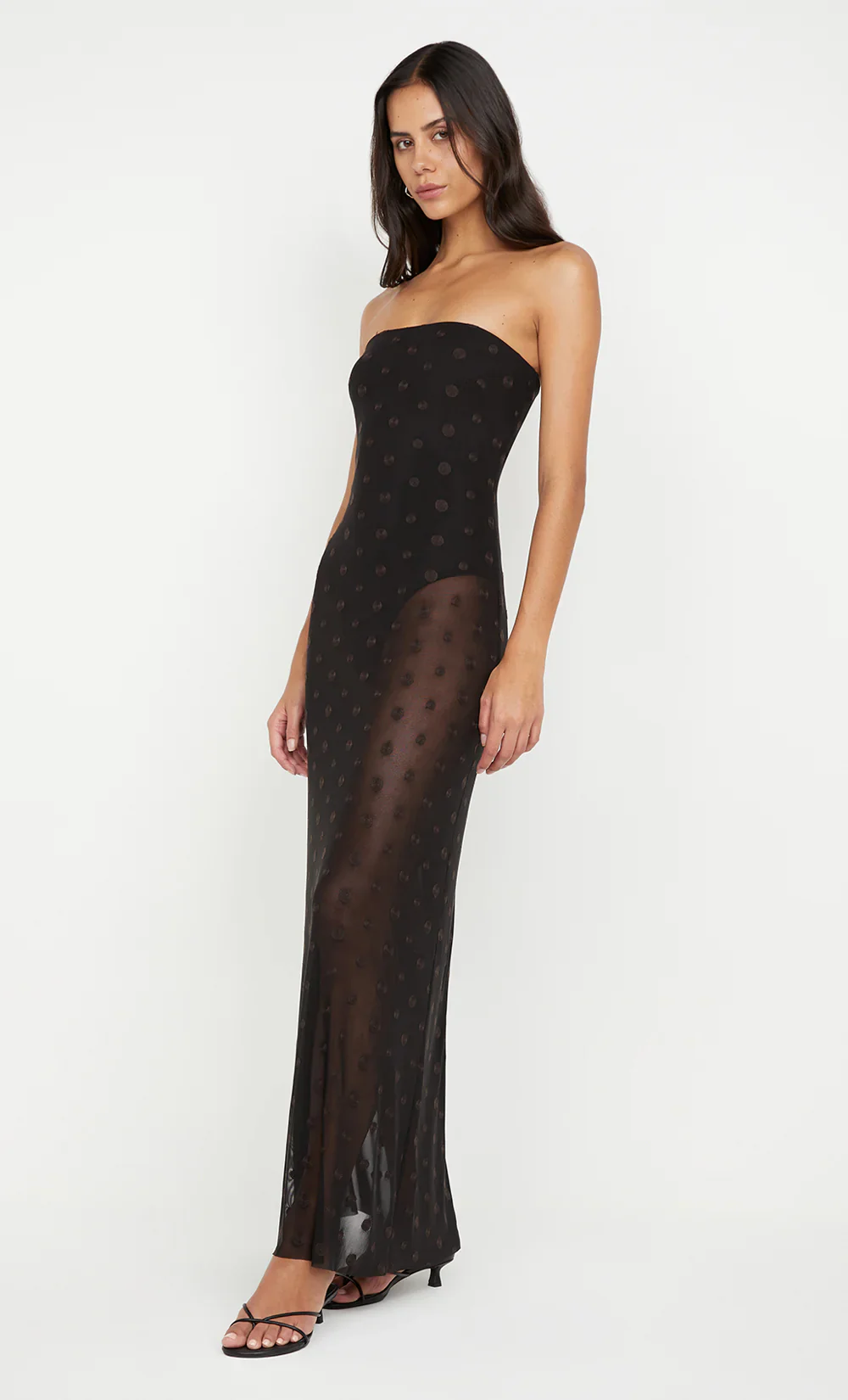 BEC + BRIDGE - KARLA STRAPLESS MAXI DRESS (BLACK / CHOC SPOT) - Image 4