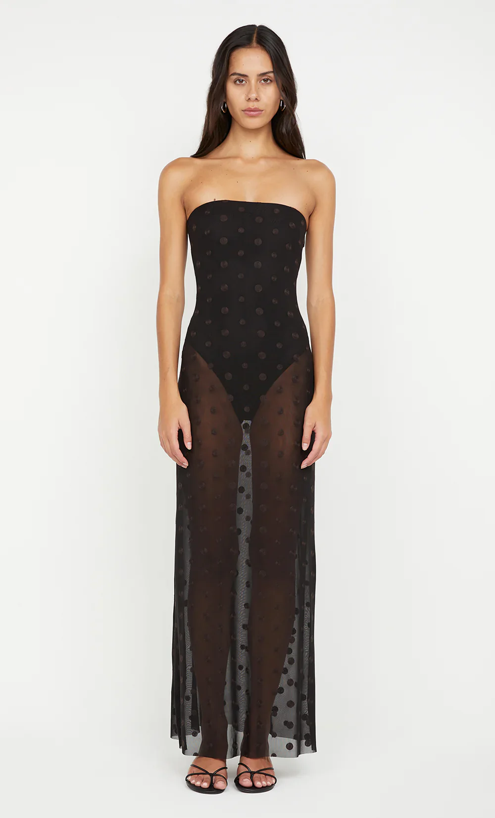 BEC + BRIDGE - KARLA STRAPLESS MAXI DRESS (BLACK / CHOC SPOT) - Image 7