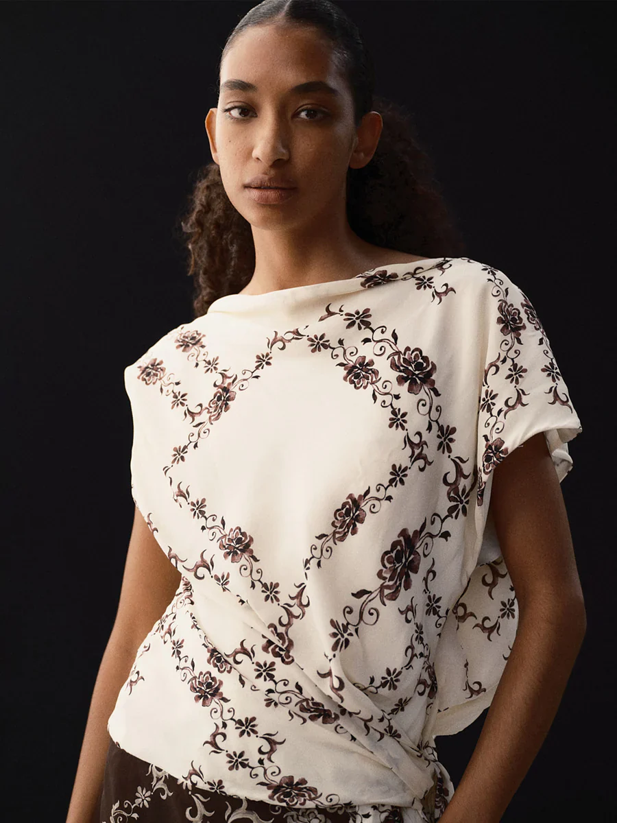 BEC + BRIDGE - MYAH MINI DRESS (GEO VINE FLORAL CHOC/CREAM) - Image 3