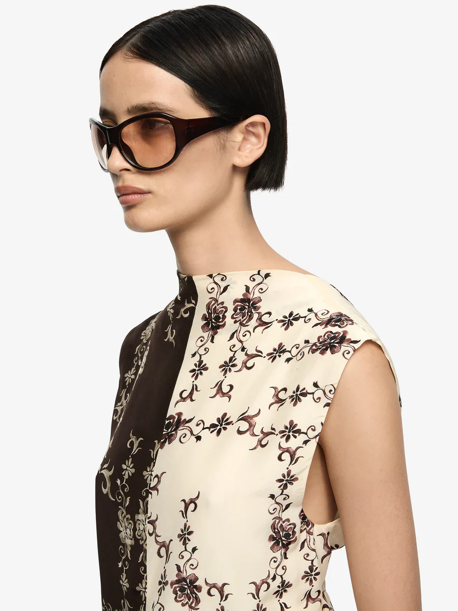 BEC + BRIDGE - MYAH TOP (GEO VINE FLORAL CHOC/CREAM) - Image 4