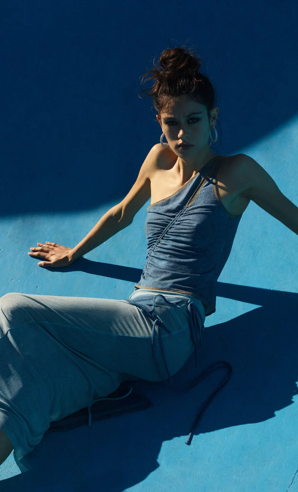 BEC + BRIDGE - NOLA ASYMMETRIC TOP (SPLICED DENIM) - Image 6