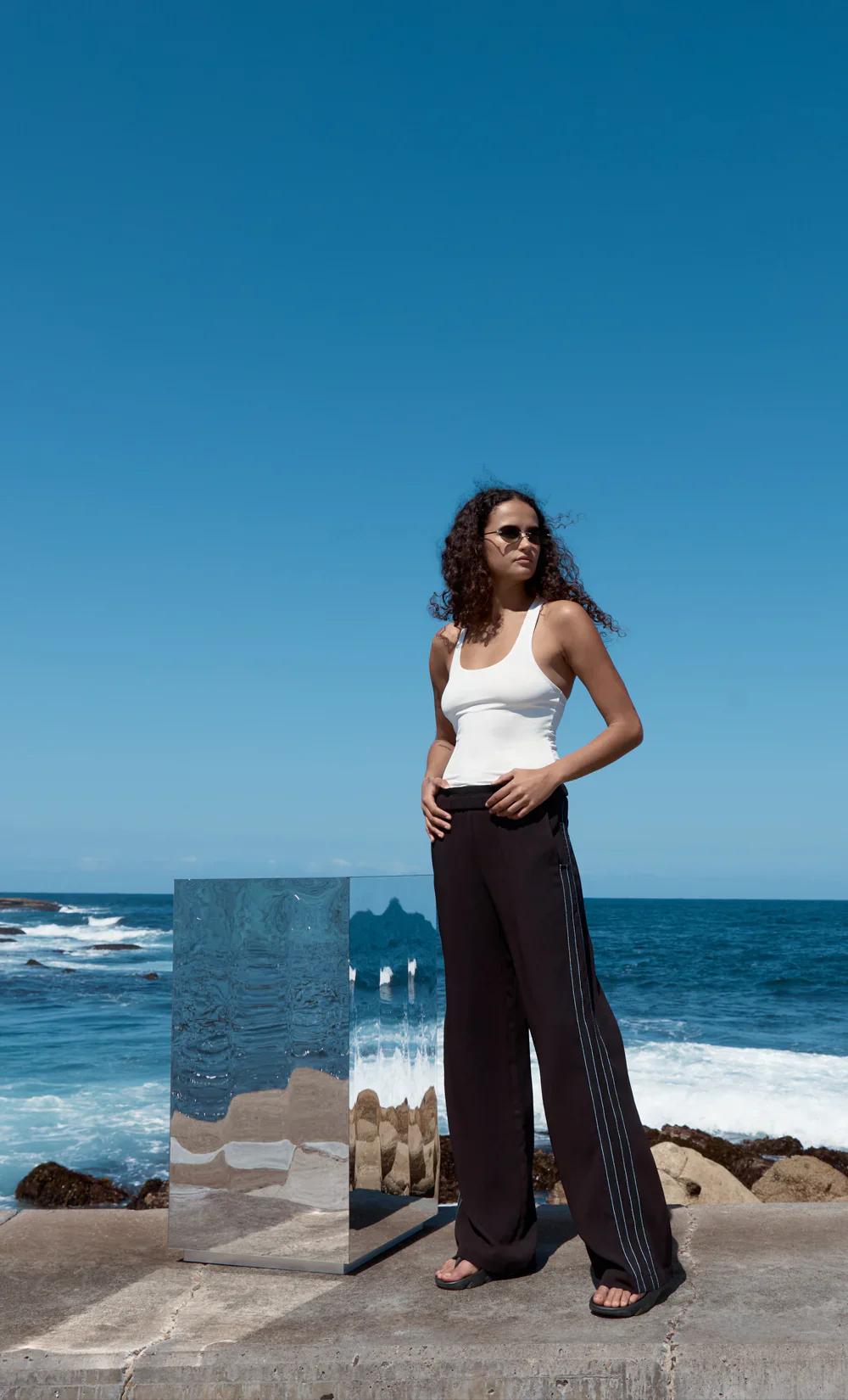 BEC + BRIDGE - ONYX STRIPE PANT (AUBERGINE / BLACK) - Image 2