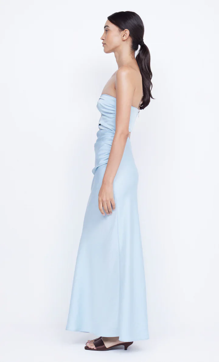 BEC + BRIDGE - ROCHELLE TWIST STRAPLESS DRESS (Dolphin Blue) - Image 5