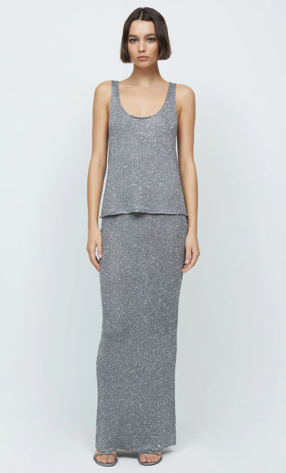 BEC + BRIDGE - SADIE SEQUIN KNIT TANK (Charcoal)